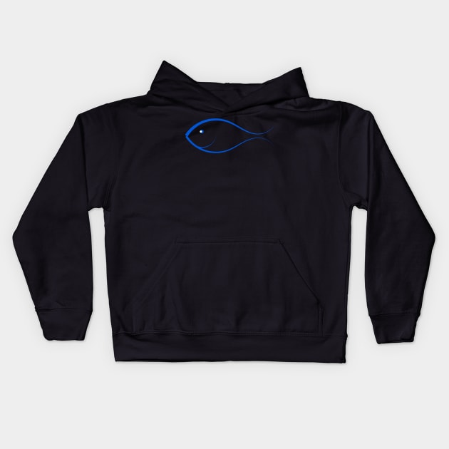 Fish line Kids Hoodie by daghlashassan